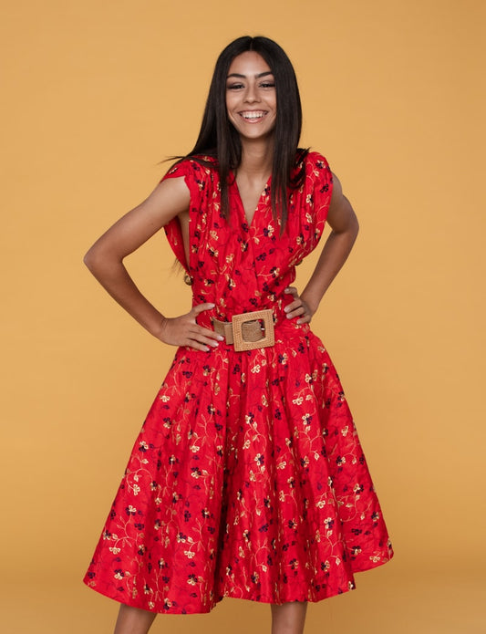 Classic Floral Wrap Dress